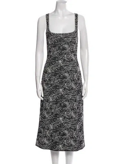 Pre-owned Proenza Schouler White Label Printed Midi Length Dress W/ Tags In Black