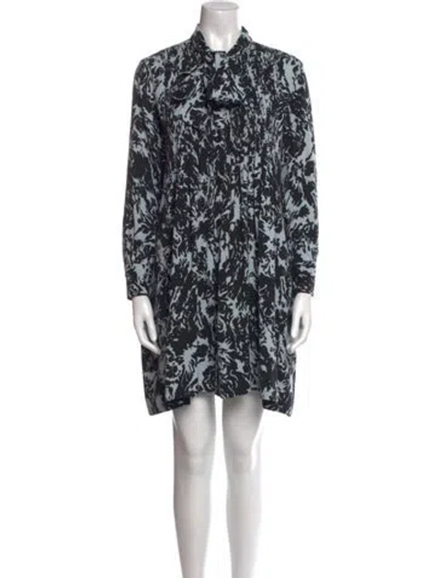 Pre-owned Proenza Schouler White Label Printed Mini Dress In Blue