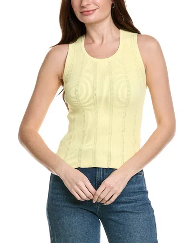 Proenza Schouler White Label Perry Compact Pointelle Rib Knitted Top In Yellow