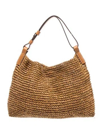 Pre-owned Proenza Schouler White Label Raffia Shoulder Bag In Brown