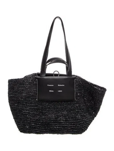 Pre-owned Proenza Schouler White Label Raffia Tote In Green