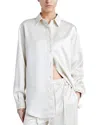 Proenza Schouler White Label Raven Satin Shirt In Enoki