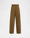 Proenza Schouler White Label Raver Pants In Fine Herringbone Wood In Brown