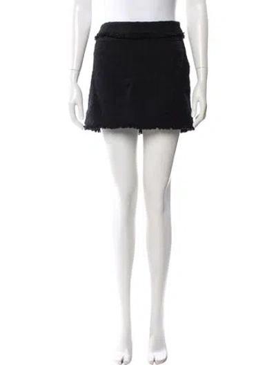 Pre-owned Proenza Schouler White Label Raw-edge Trim Mini Skirt In Black
