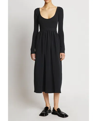 Proenza Schouler White Label Rib Knit Dress In Black