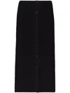 Proenza Schouler White Label Ribbed-knit Button-front Skirt In Black