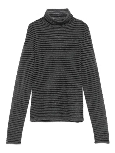 Proenza Schouler White Label Ribbed Turtleneck Sweater In Gray