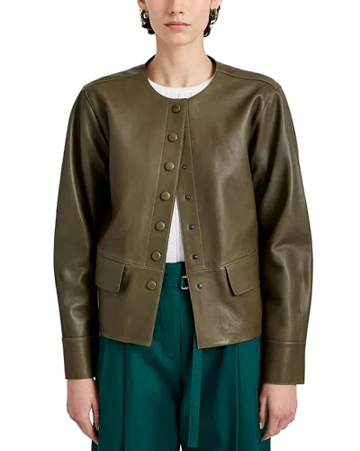 Proenza Schouler White Label Robin Jacket In Leather In Green