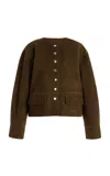 Proenza Schouler White Label Robin Suede Jacket In Brown