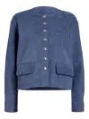 Proenza Schouler White Label Robin Suede Jacket In Blue