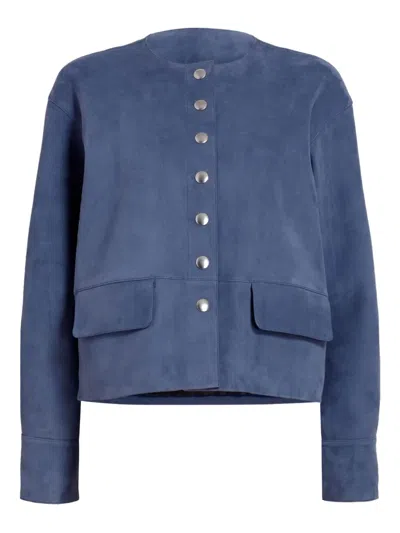 Proenza Schouler White Label Robin Suede Jacket In Blue
