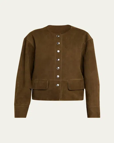 Proenza Schouler White Label Robin Suede Jacket In Brown