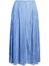 Proenza Schouler White Label Rosalyn Pleated Midi Skirt In Blue