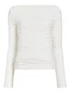 Proenza Schouler White Label Ruched Long-sleeve Top In White