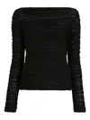 Proenza Schouler White Label Ruched Long-sleeve Top In Black
