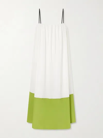 Proenza Schouler White Label Saria Two-tone Crepe-jersey Midi Dress In White