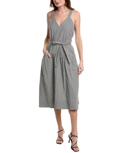 Proenza Schouler White Label Sasha Linen-blend Midi Dress In Black