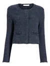 Proenza Schouler White Label Scallop-hem Cropped Jacket In Blue