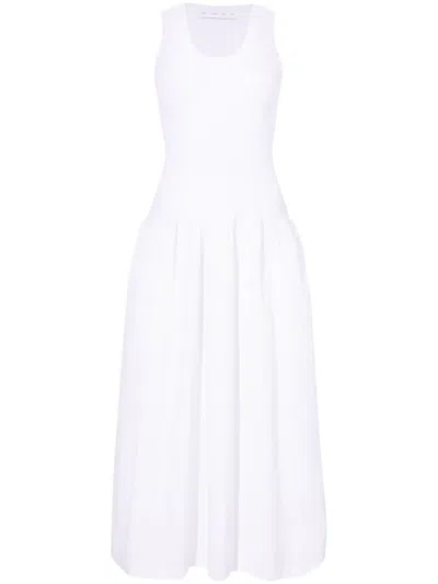 Proenza Schouler White Label Scoop Neck Cotton Dress In White