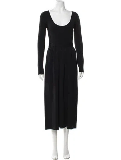 Pre-owned Proenza Schouler White Label Scoop Neck Long Dress In Black