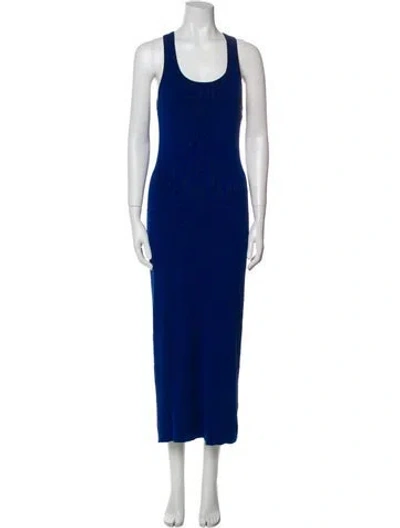 Pre-owned Proenza Schouler White Label Scoop Neck Long Dress In Blue