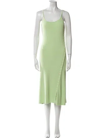 Pre-owned Proenza Schouler White Label Scoop Neck Midi Length Dress In Green