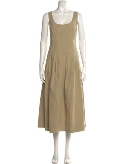 Pre-owned Proenza Schouler White Label Scoop Neck Midi Length Dress In Neutral
