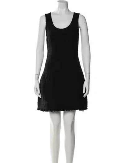 Pre-owned Proenza Schouler White Label Scoop Neck Mini Dress In Black
