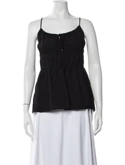 Pre-owned Proenza Schouler White Label Scoop Neck Sleeveless Top In Black