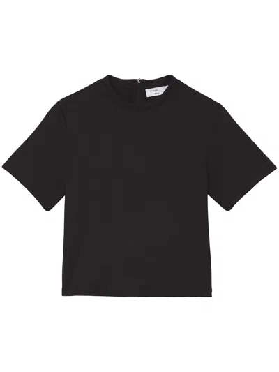 Proenza Schouler White Label Kids' Scuba Cropped Jersey T-shirt In Black