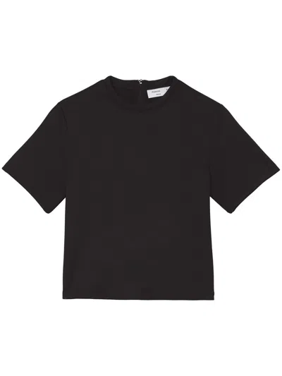 Proenza Schouler White Label Scuba Cropped Jersey T-shirt In Black