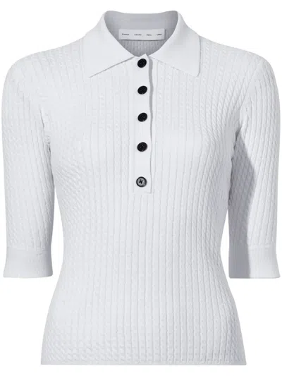 Proenza Schouler White Label Sera Braided-knit Polo Shirt In White