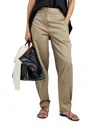 Proenza Schouler White Label Serene Twill Straight Pants In Brown