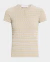 Proenza Schouler White Label Shelle Sweater In Micro Check In Light Oxfordcamel