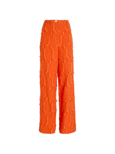 Proenza Schouler White Label Shilo Jacquard Trousers In Orange