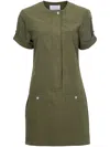 Proenza Schouler White Label Short-sleeve Cotton Mini Dress In Green