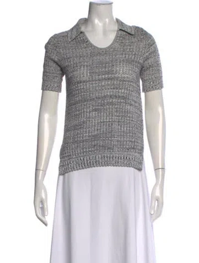 Pre-owned Proenza Schouler White Label Short Sleeve Polo In Gray