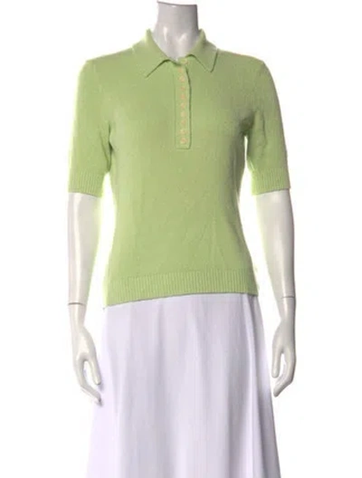 Pre-owned Proenza Schouler White Label Short Sleeve Polo In Green