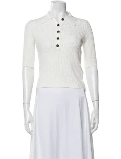 Pre-owned Proenza Schouler White Label Short Sleeve Polo In White