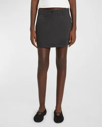 Proenza Schouler White Label Silas Straight Mini Skirt In Shadow
