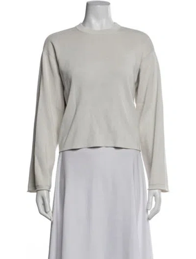 Pre-owned Proenza Schouler White Label Silk Crew Neck Sweater In Grey/white