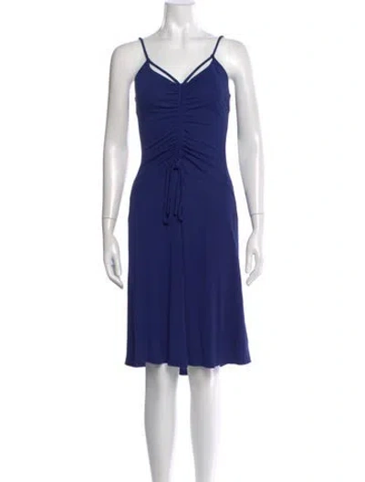 Pre-owned Proenza Schouler White Label Silk Knee-length Dress In Blue