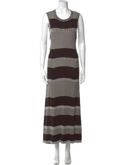 Pre-owned Proenza Schouler White Label Silk Long Dress W/ Tags In Brown