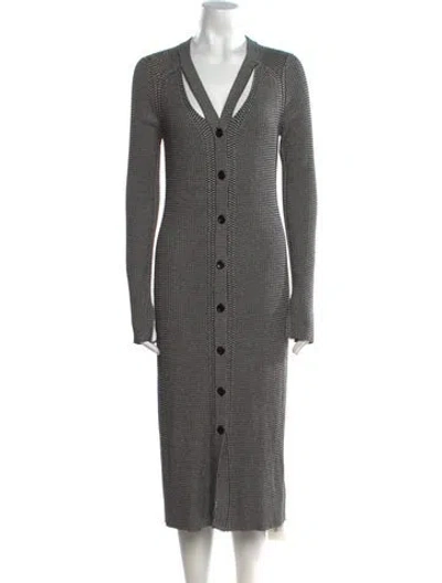 Pre-owned Proenza Schouler White Label Silk Midi Length Dress In Black