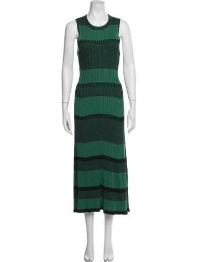 Pre-owned Proenza Schouler White Label Silk Midi Length Dress In Green