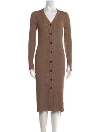 Pre-owned Proenza Schouler White Label Silk Midi Length Dress In Neutral