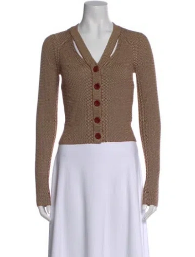 Pre-owned Proenza Schouler White Label Silk Patterned Button-up Top In Neutral