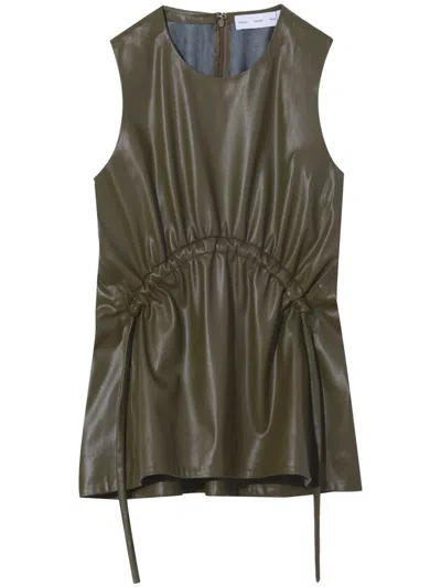 Proenza Schouler White Label Sleeveless Faux-leather Top In Green