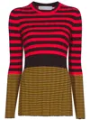 Proenza Schouler White Label Slinky Striped Long-sleeve Jumper In Red