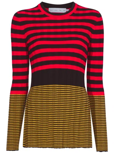 Proenza Schouler White Label Slinky Striped Long-sleeve Jumper In Red
